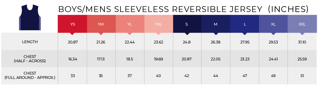 Reversible Baseball Jersey Size Chart – Look Sharpish